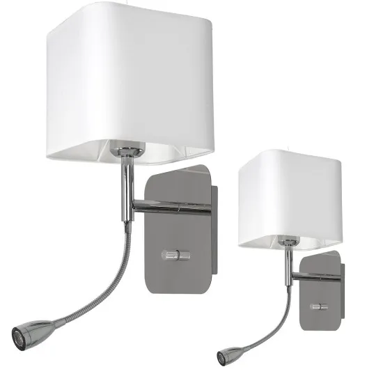 Milagro Napoli fehér-króm fali lámpa (MIL-ML63600) E27+LED 2 izzós IP20