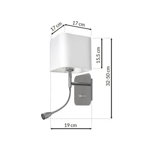 Milagro Napoli fehér-króm fali lámpa (MIL-ML63600) E27+LED 2 izzós IP20