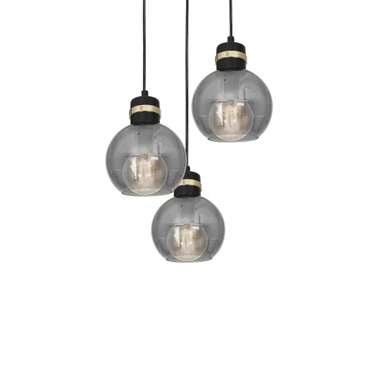 Milagro Omega fekete-füstszínű függesztett lámpa (MIL-MLP6534) E27 3 izzós IP20