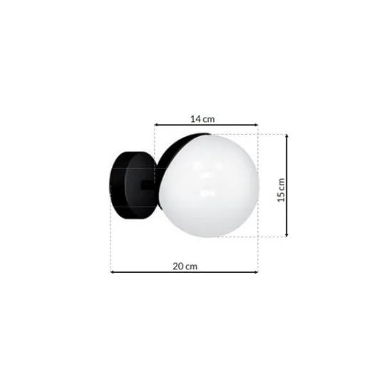 Milagro Sfera fekete-fehér fali lámpa (MIL-MLP8854) E14 1 izzós IP20