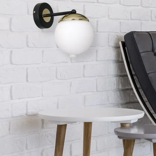 Milagro Sparta fekete-fehér fali lámpa (MIL-MLP6512) E14 1 izzós IP20