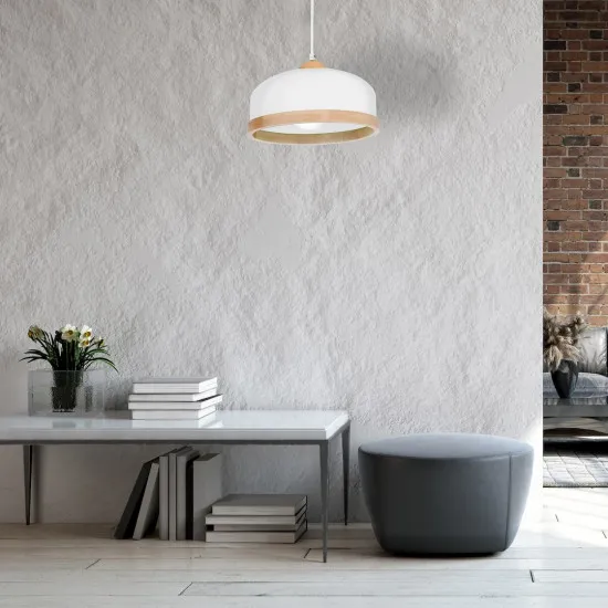 Milagro Studio fehér-barna függesztett lámpa (MIL-MLP8849) E27 1 izzós IP20