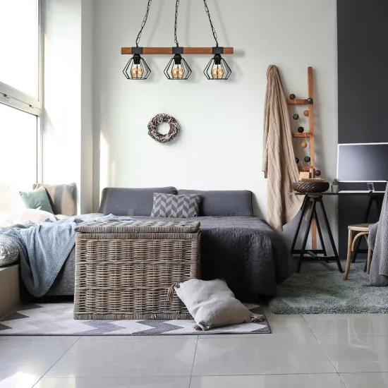 Milagro Ulf fekete-barna függesztett lámpa (MIL-MLP6193) E27 3 izzós IP20