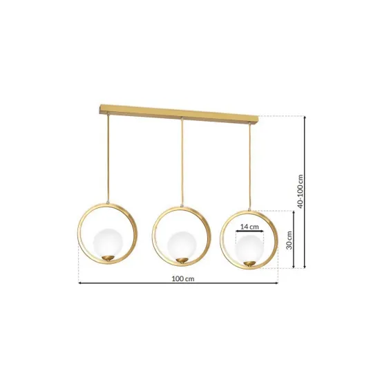 Milagro Vienna arany-fehér függesztett lámpa (MIL-MLP5574) E14 3 izzós IP20