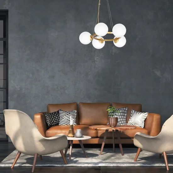 Milagro Vienna arany-fehér függesztett lámpa (MIL-MLP5577) E14 5 izzós IP20