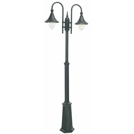 Norlys Firenze fekete-átlátszó kültéri kandeláber (NO-820B) E27 2 izzós IP54