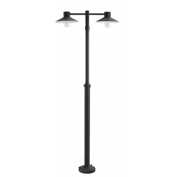 Norlys Lund fekete-átlátszó kültéri kandeláber (NO-275B) E27 2 izzós IP55