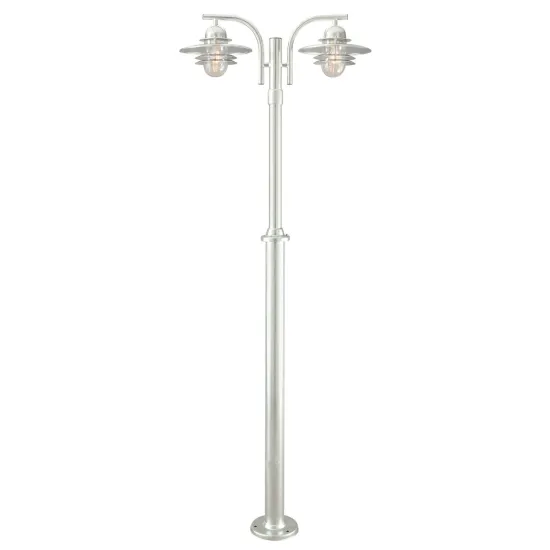 Norlys Oslo  szürke-átlátszó kültéri kandeláber (NO-242GA) E27 2 izzós IP55