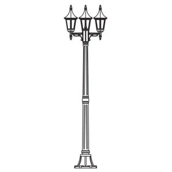 Norlys Rimini fekete-átlátszó kültéri kandeláber (NO-403B) E27 3 izzós IP54