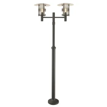 Norlys Stockholm fekete-átlátszó kültéri kandeláber (NO-283B) E27 2 izzós IP54