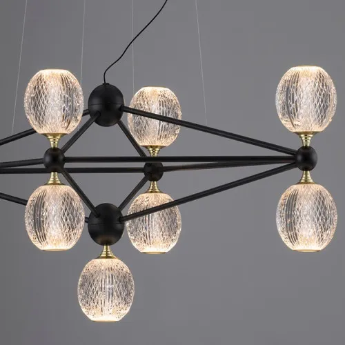 Nova Luce Belinda fekete-átlátszó LED függesztett lámpa (NL-9695300) LED 1 izzós IP20