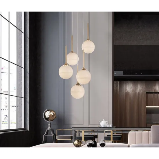 Nova Luce Cantona arany-fehér függesztett lámpa (NL-9960614) G9 5 izzós IP20 Nova Luce Cantona arany-fehér függesztett lámpa (NL-9960614) G9 5 izzós IP20
