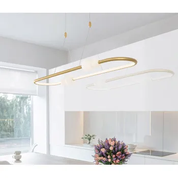 Nova Luce Celia fehér-arany távirányítós LED függesztett lámpa (NL-9820602) LED 1 izzós IP20