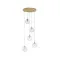 Nova Luce Coen sárgaréz-átlátszó függesztett lámpa (NL-9006044) G9 5 izzós IP20