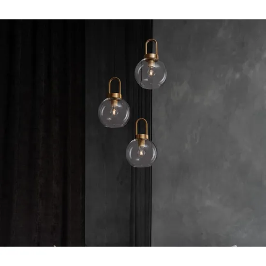 Nova Luce Irvine arany-átlátszó függesztett lámpa (NL-9241190) E27 3 izzós IP20