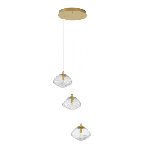 Nova Luce King sárgaréz-átlátszó függesztett lámpa (NL-9006048) G9 3 izzós IP20