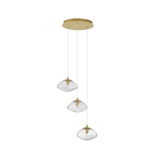 Nova Luce King sárgaréz-átlátszó függesztett lámpa (NL-9006048) G9 3 izzós IP20