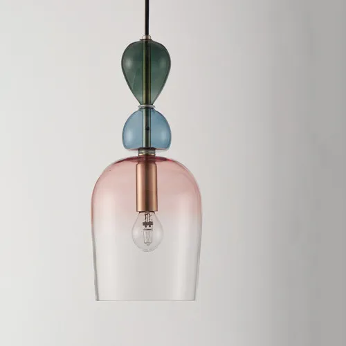 Nova Luce Murano színes-átlátszó függesztett lámpa (NL-9009234) E14 1 izzós IP20