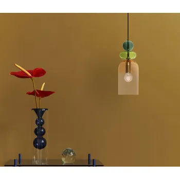 Nova Luce Murano színes-átlátszó függesztett lámpa (NL-9009235) E14 1 izzós IP20