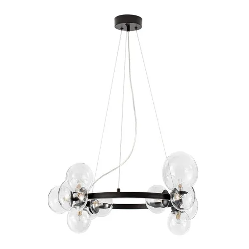 Nova Luce Odillia fekete-átlátszó függesztett lámpa (NL-9009249) G9 11 izzós IP20