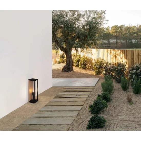 Nova Luce Pacific  fekete-átlátszó kültéri állólámpa (NL-9030604) E27 1 izzós IP65