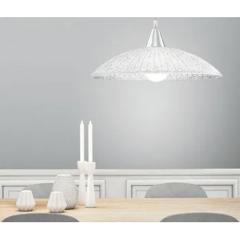 Nova Luce Shell fehér-króm függesztett lámpa (NL-7326501) E27 1 izzós IP20