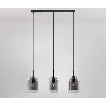 Nova Luce Velor fekete-füstszínű függesztett lámpa (NL-9236720) E27 3 izzós IP20