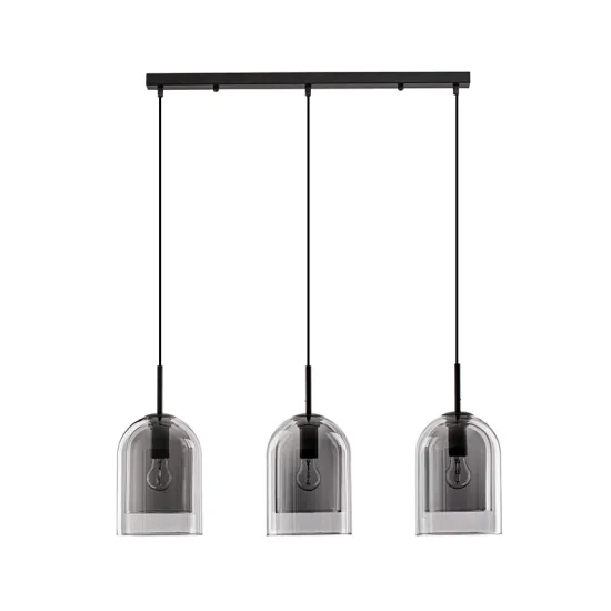 Nova Luce Velor fekete-füstszínű függesztett lámpa (NL-9236720) E27 3 izzós IP20