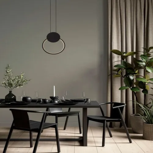 Nova Luce Wiro fekete LED függesztett lámpa (NL-9080131) LED 1 izzós IP20
