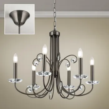 Orion Ariane sötét nikkel csillár (ORI-LU 1842/6_NI) E14 6 izzós IP20