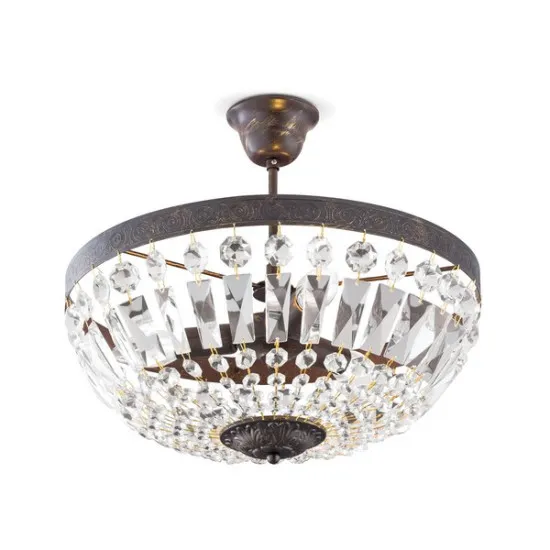 Orion Arila antik arany-átlátszó mennyezeti lámpa (ORI-DL 7-487/3) E14 3 izzós IP20