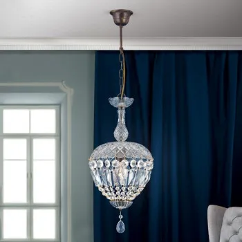 Orion Arila antik arany-átlátszó függesztett lámpa (ORI-HL 6-1498/1) E27 1 izzós IP20