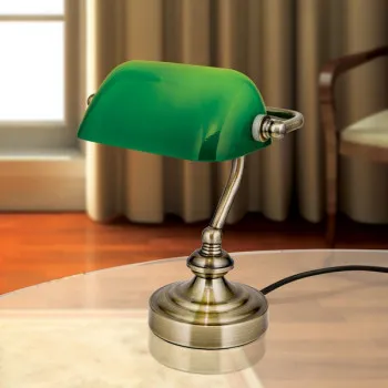 Orion Bankerslamp sárgaréz-zöld asztali lámpa (ORI-LA 4-1165/1_GRE) E14 1 izzós IP20