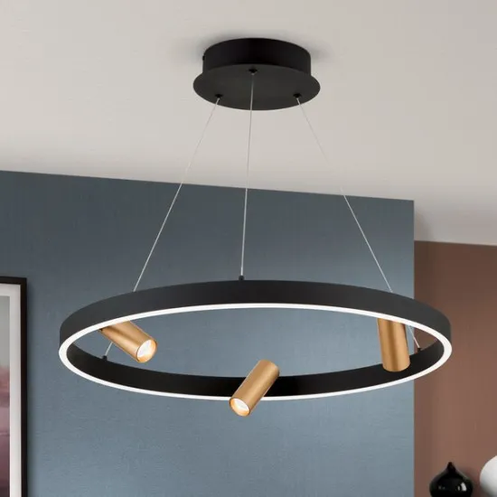 Orion Berlin fekete-arany LED függesztett lámpa (ORI-HL 6-1667/3) LED 3 izzós IP20