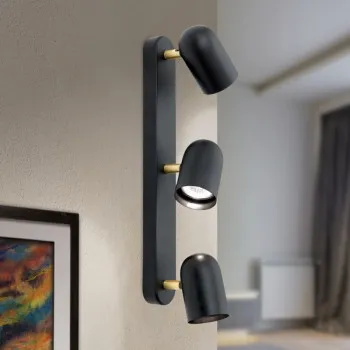 Orion Bradley fekete fali spotlámpa (ORI-Str 10-490/3) GU10 3 izzós IP20