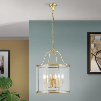 Orion Bruno bronz-átlátszó függesztett lámpa (ORI-HL 6-1678/6) E14 6 izzós IP20