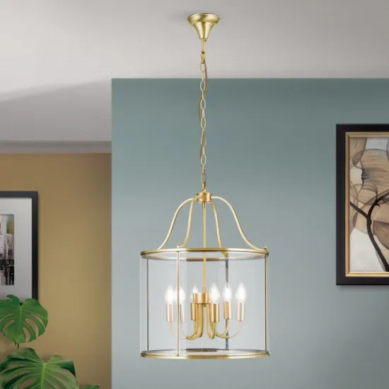 Orion Bruno bronz-átlátszó függesztett lámpa (ORI-HL 6-1678/6) E14 6 izzós IP20