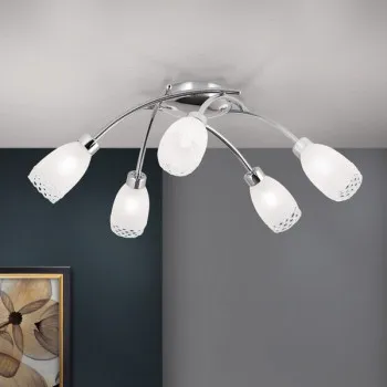 Orion Carla króm-opál mennyezeti lámpa (ORI-DL 7-482/5_CHR) G9 5 izzós IP20