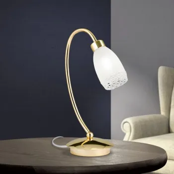 Orion Carla sárgaréz-opál asztali lámpa (ORI-LA 4-1062/1_BR) G9 1 izzós IP20