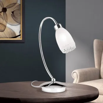 Orion Carla króm-opál asztali lámpa (ORI-LA 4-1062/1_CHR) G9 1 izzós IP20