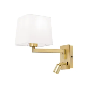 Orion Carlton sárgaréz-fehér falikar (ORI-WA 2-1469/1_BR) E27+LED 2 izzós IP20