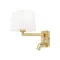 Orion Carlton sárgaréz-fehér falikar (ORI-WA 2-1469/1_BR) E27+LED 2 izzós IP20