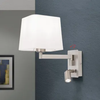 Orion Carlton szatén króm-fehér falikar (ORI-WA 2-1469/1_S_CHR) E27+LED 2 izzós IP20