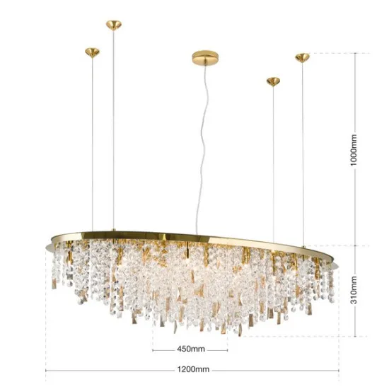 Orion Crystalriver arany-átlátszó csillár (ORI-LU 2517/120x45_GO) G9 21 izzós IP20