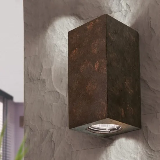 Orion Cube rozsdabarna fali lámpa (ORI-WA 2-1322_RU) GU10 2 izzós IP20