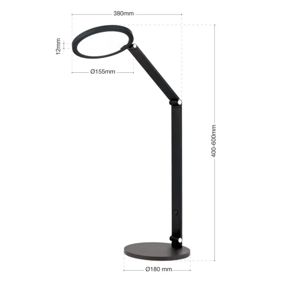 Orion Fati fekete LED asztali lámpa (ORI-LA 4-1317) LED 1 izzós IP20