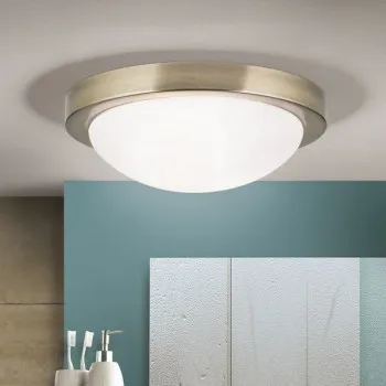 Orion Fato sárgaréz-opál fürdőszobai mennyezeti lámpa (ORI-NU 9-365/32_BR) E27 2 izzós IP44