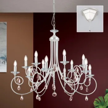 Orion Giada matt ezüst csillár (ORI-LU 1670/6+6_SI) E14 12 izzós IP20