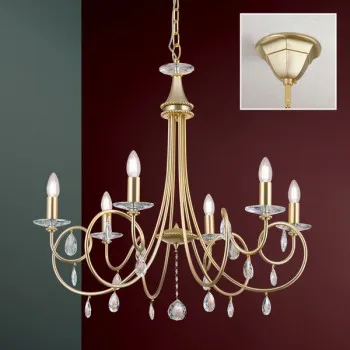 Orion Giada matt arany csillár (ORI-LU 1670/6_GO) E14 6 izzós IP20