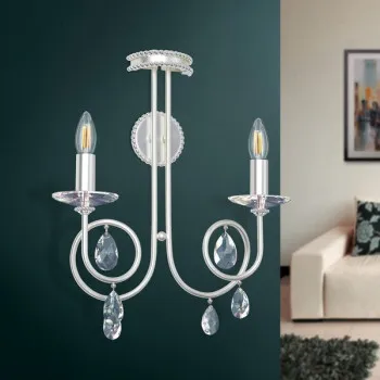 Orion Giada matt ezüst falikar (ORI-WA 2-1136/2_SI) E14 2 izzós IP20